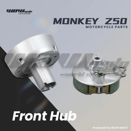 Mini Moto Front Hub Kit For Monkey Z50 | Complete Hub With Protective Cover For Drum Brake | Motorcycle Wheel Parts