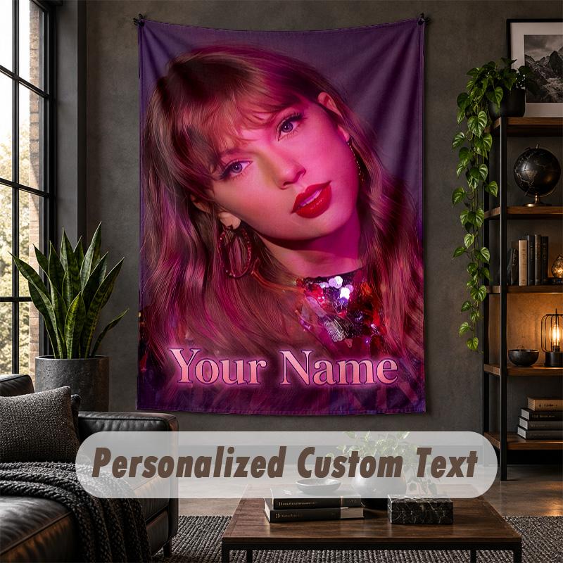 Personalized Wall Tapestry,Taylor Swift Custom Text, Soft Fabric Wall Art For Indoor Decoration