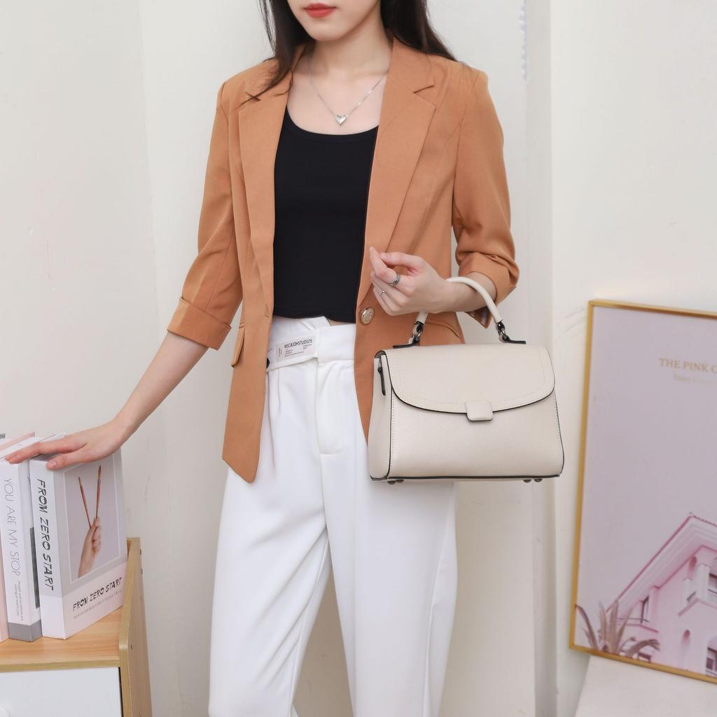 Женская сумка на плечо из коровьей кожи большой вместимости, женская модная простая сумка-тоут, практичная сумка для поездок на работу, многосекционная