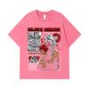 275 GSM Washed T-shirts 100% Cotton Baki V1 Yujiro Print Unisex Heavy Cotton T Shirt