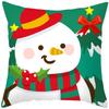 Red Green Christmas Cushion Cover Snowman Santa Claus 2022 Happy New Year Ornament Pillowcase