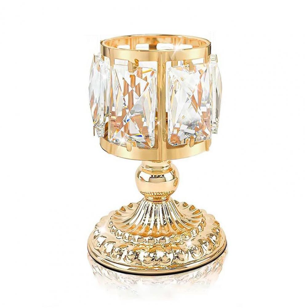 Металлический подсвечник Стеклянная чаша для свечи Элегантные поддельные подсвечники для домашнего декора Свадебные центральные элементы Праздничная сервировка стола