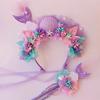 Purple Mermaid Headpiece Kids Hair Hoop Sequins Fairy Princess Angel Wand Sticks