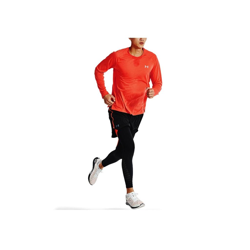 Under Armour Футболка с логотипом для бега с длинным рукавом и круглым вырезом, мужская, красная 1361470-690