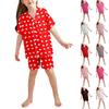 Children Pajamas Fashion Two-Piece Shirt Shorts Set Soft Holiday Casual Clothing Set