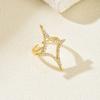 European and American light luxury new women's jewelry geometric star design inlaid zircon ring versatile open ring