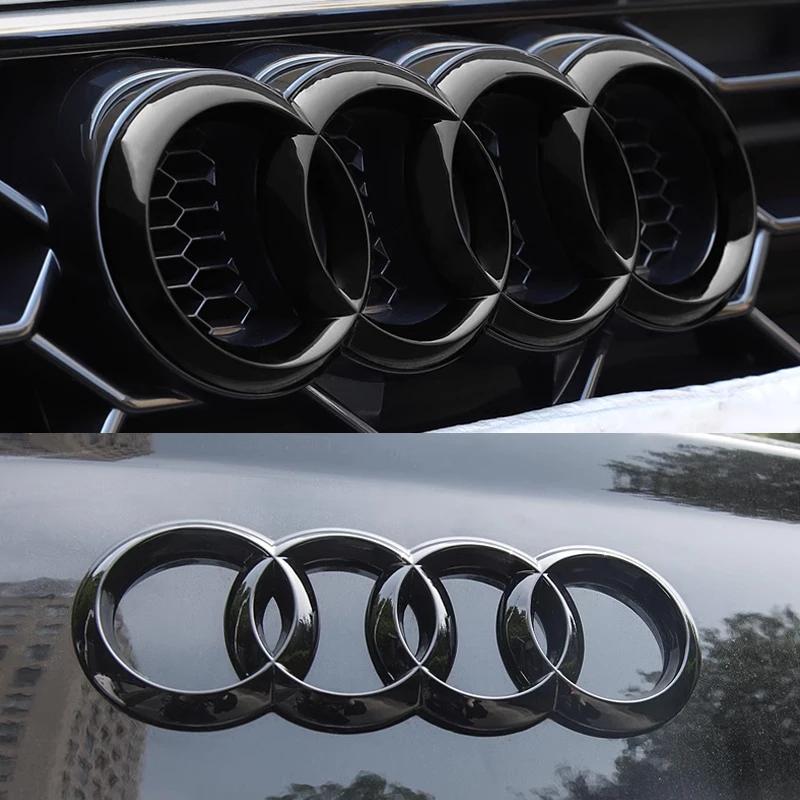 ABS Four Ring Car Logo Cover Retrofitting Front Grille Badge Rear Trunk Emblem For B A3 A4 A5 A6 A7 Q2 Q3 Q5 Q7 Q8 Sticker