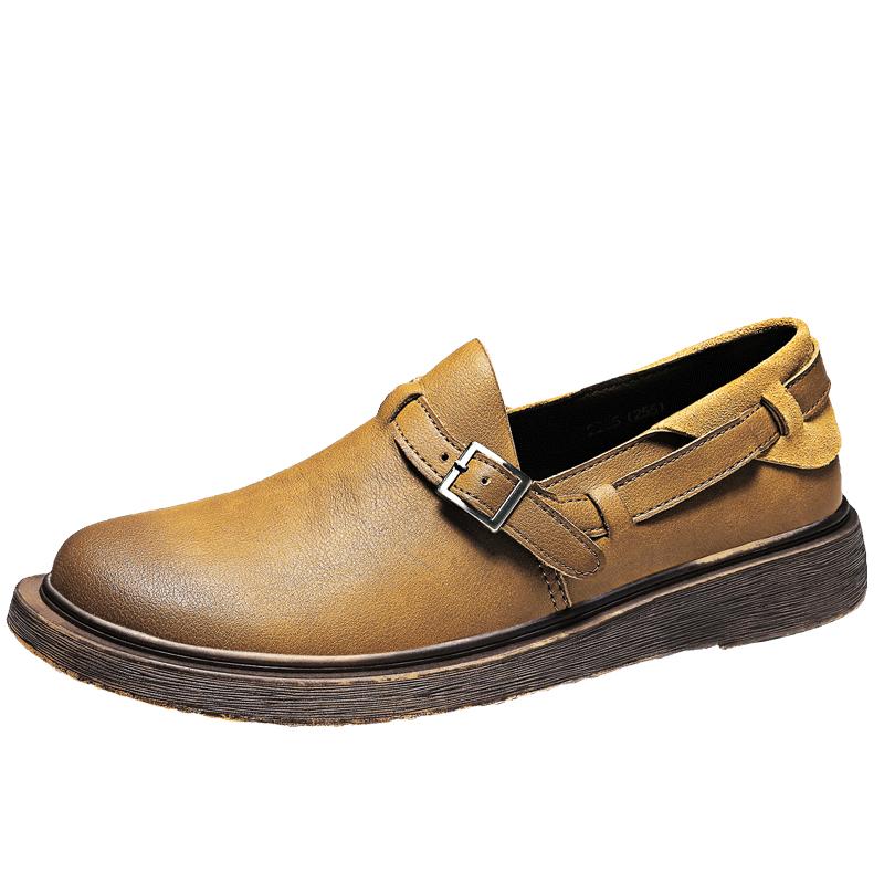 British Retro Style Men'S Loafers Thick Soled Comfortable Walking Casual Shoes Men'S Business Dress Shoes For Interviews