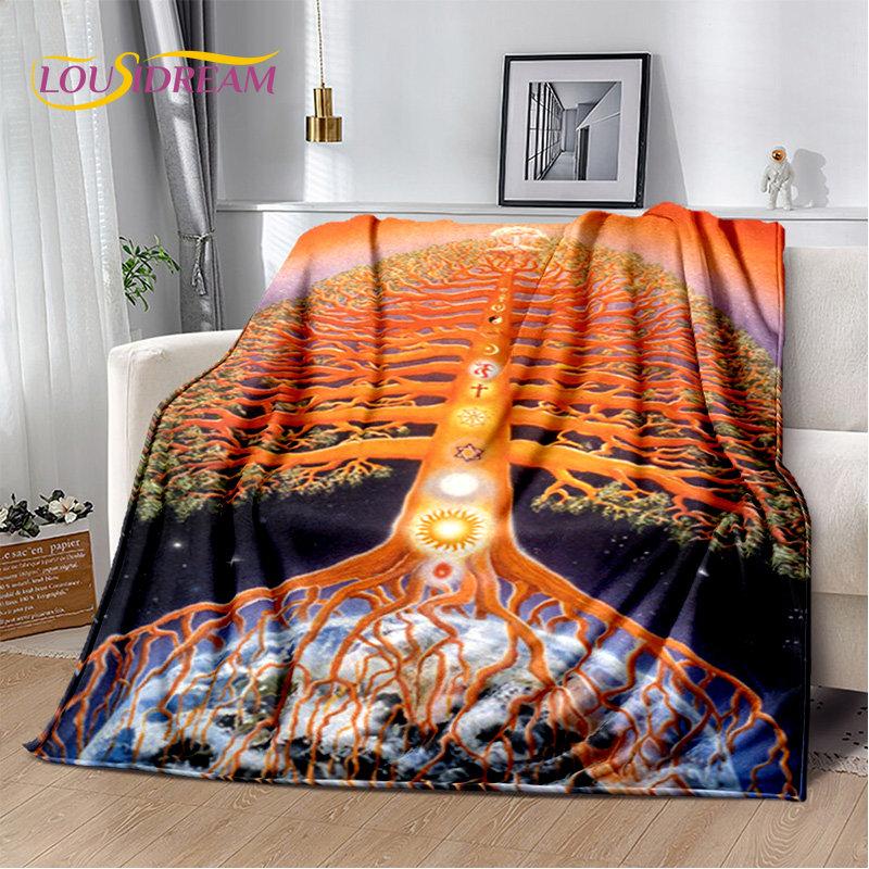 Мягкое плюшевое одеяло Rainbow 7 Chakra Mandala Bohemia, фланелевое одеяло, покрывало для гостиной, спальни, кровати, дивана, чехла для пикника