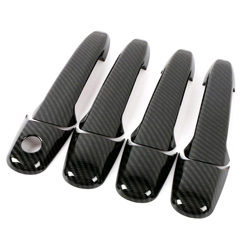 For Ford Edge Mustang For Mercury Milan For Lincoln MKZ Zephyr Carbon Fiber Printed Exterior Side Door Handle Cover Trim Frame