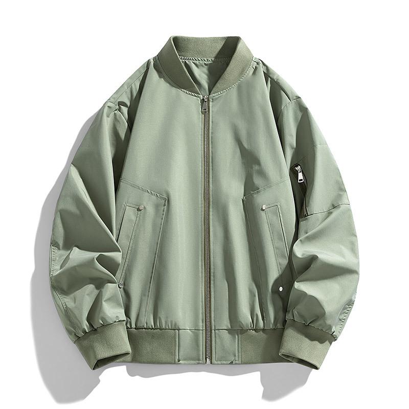 Fattened Plus Size Spring and Autumn New Flight Jacket Trendy Versatile Casual Loose Tooling Baseball Collar Jacket Men