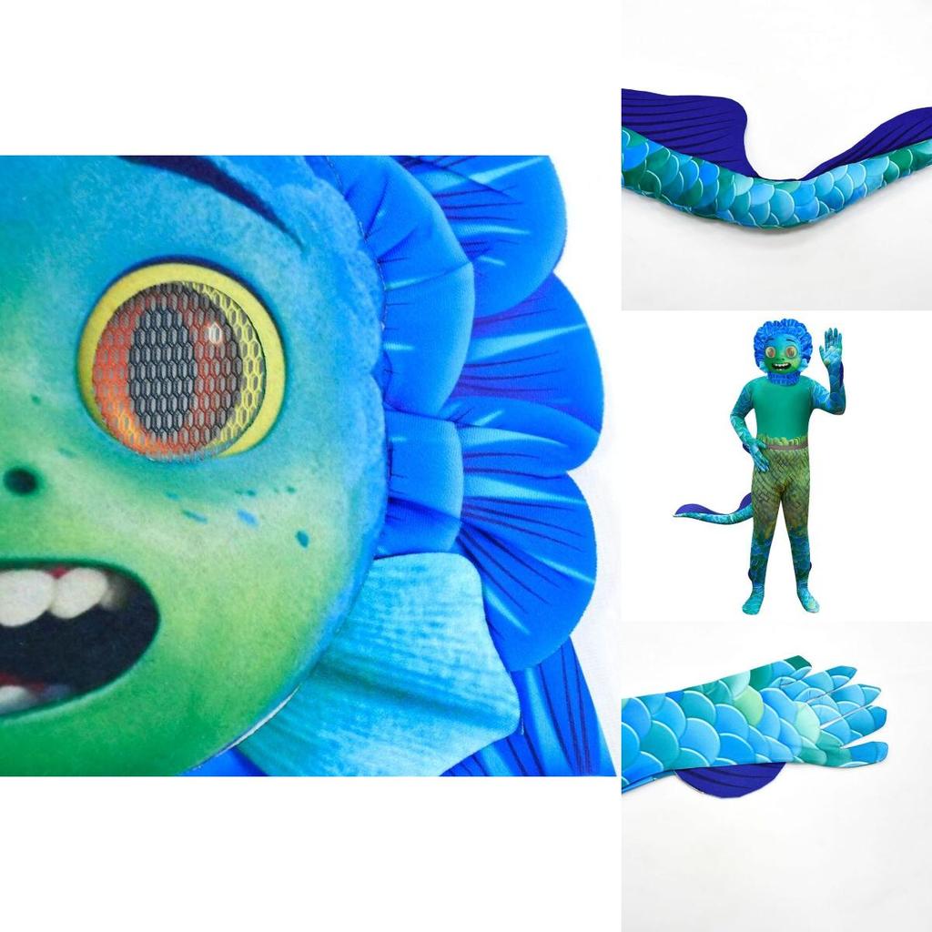 Очаровательный детский комбинезон Луки с маской и перчатками для яркого Хэллоуинского наряда