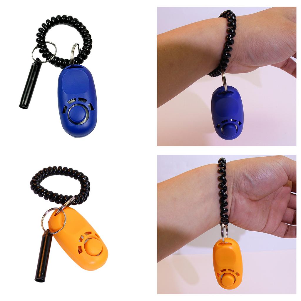 Dog Training Clicker Whistle Combo Lightweight Easy To Use Pet Training Clickers for Cats Birds Horses