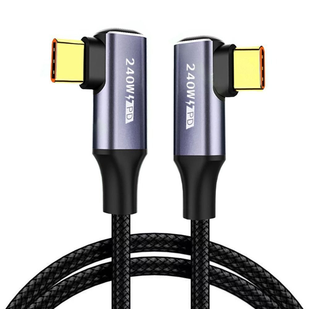 90 Degree Mobile Phone Laptop PD 240W 48V 5A USB C Fast Charging Cable Type-C Data Cord