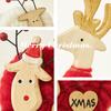 Christmas Tabletop Decoration Plush Wool Felt Reindeer Santa Tree Figurine with Wooden Base for Winter Tiered Tray Mantel Decor