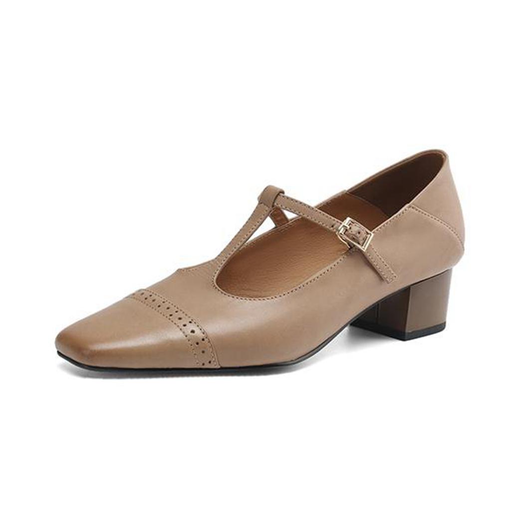 Krazing Pot Коровья кожа весна лето размер 41 средний каблук красивые женские легкие туфли квадратный носок неглубокие туфли-лодочки