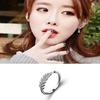 Korean & Japanese Style Open Leaf Ring - Minimalist Design
