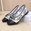 Old Beijing New Chinese Women's Cloth Shoes Shallow Mouth Square Head Versatile Mother Shoes Temperament Cheongsam Retro Lightweight Breathable Single