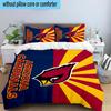 Логотип Arizona Cardinals 3-предметный комплект постельного белья 2D-печать (Включает 1 пододеяльник + 2 наволочки (без наполнителя)), Декор спальни, Подарок-вентилятор