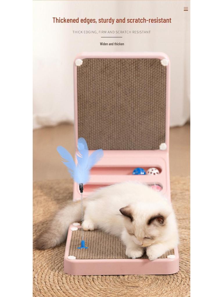 Большая L-образная розовая когтеточка и когтеточка - Игрушка-когтеточка из гофрированного картона