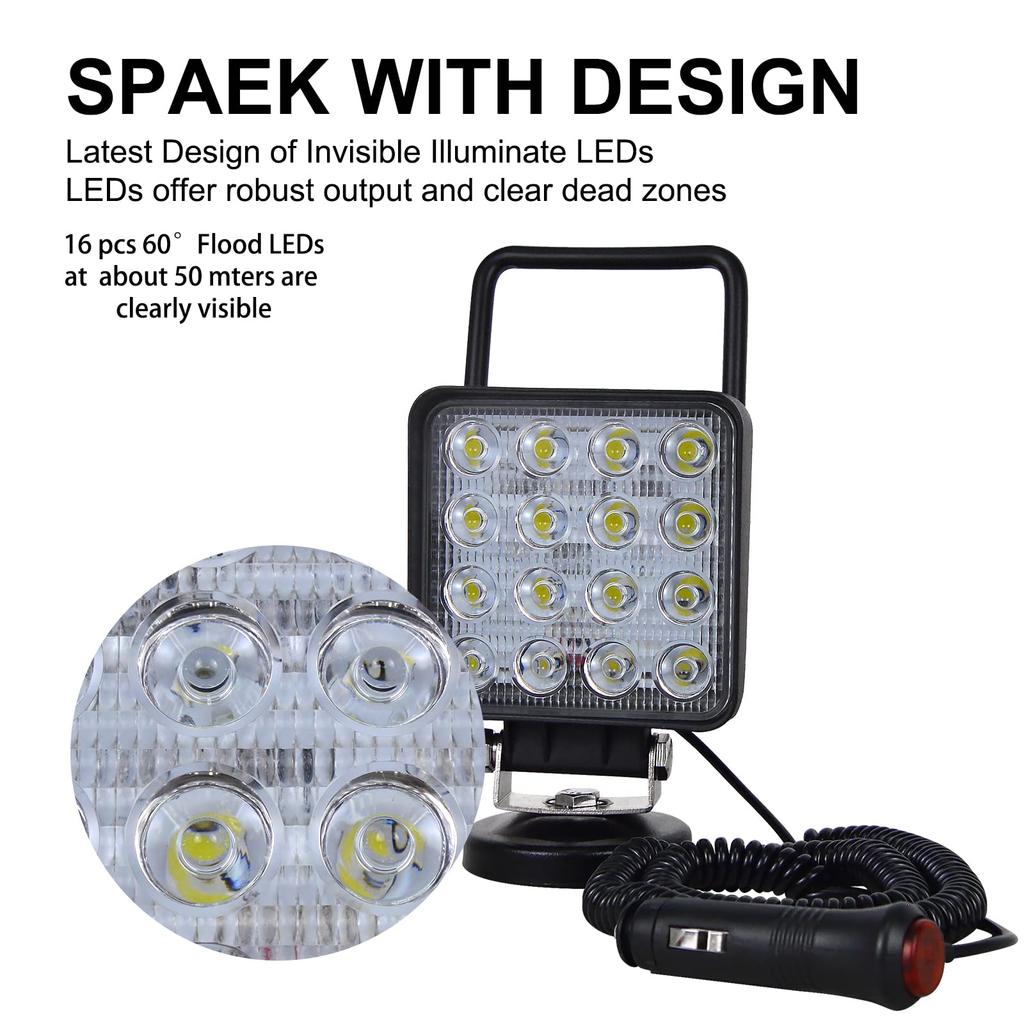 Willpower 4" 48W LED 12V 24V LED Light Bar с магнитным основанием Широкоугольный светодиодный рабочий фонарь IP67 Водонепроницаемый светодиодный прожектор 6000K Белый