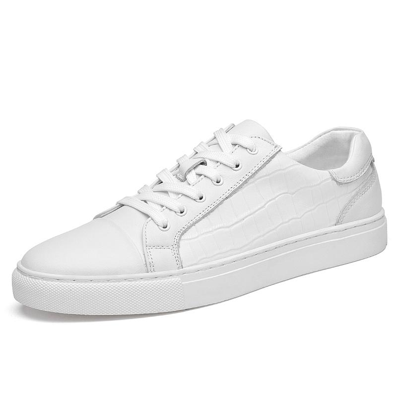 Мужские кроссовки из натуральной кожи Стильная формальная обувь для скейтборда Досуг Прогулки Мужские теннисные кроссовки Новые Удобные Простые Прогулочные туфли