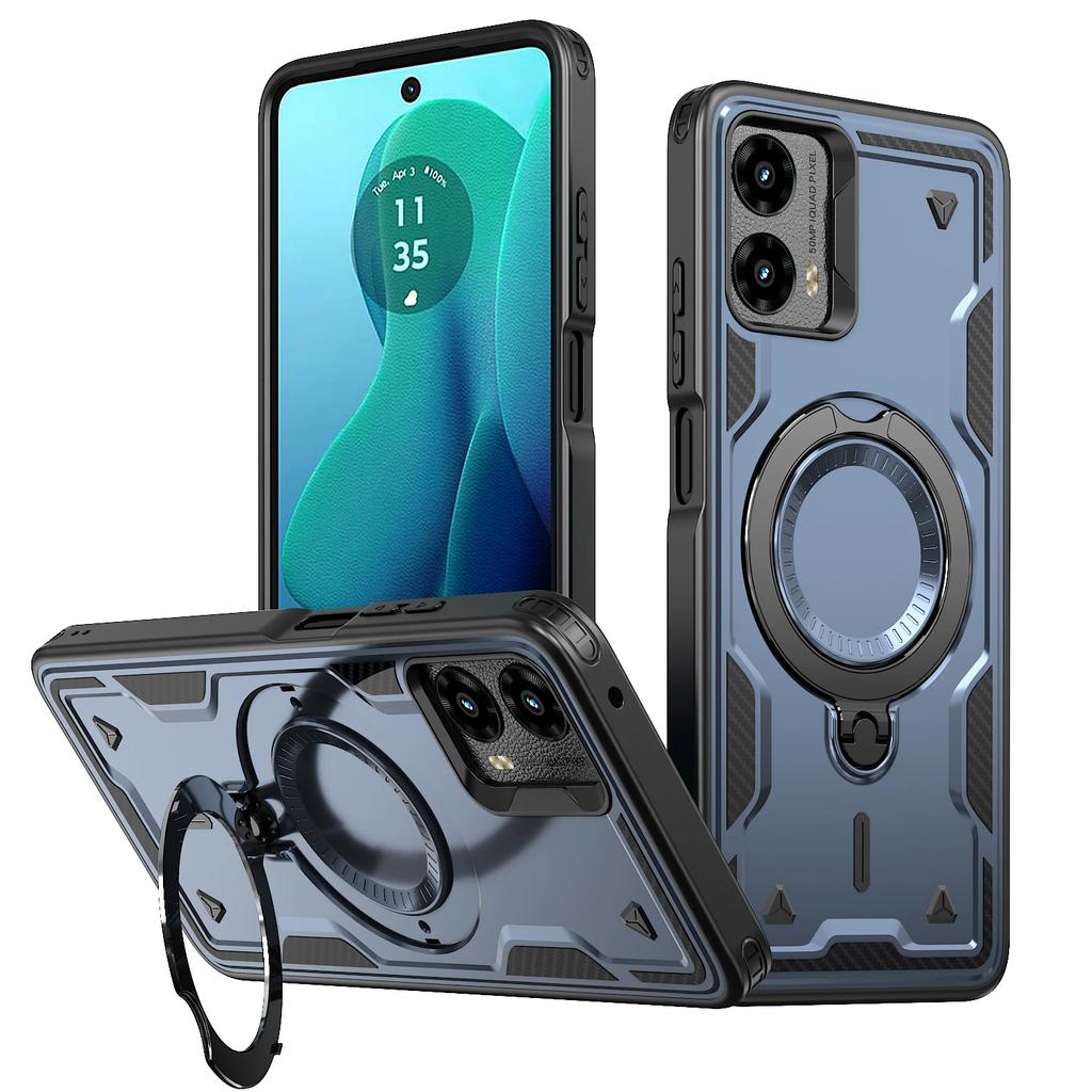 Для Моторола Край (2024) Чехол для Gen 5 G Stylus 5G Power Play 2024 Armor Противоударный Вращающаяся на 360° подставка ТПУ Пластиковая накладка для телефона