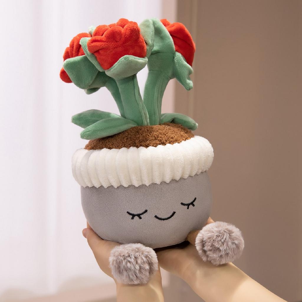 Cute Cartoon Potted Plant  Ornament Plush Toy Doll Desktop Decoration Flower Doll Girl Gift,Cute  Ornament,Children, Couple Doll Gifts,1pc
