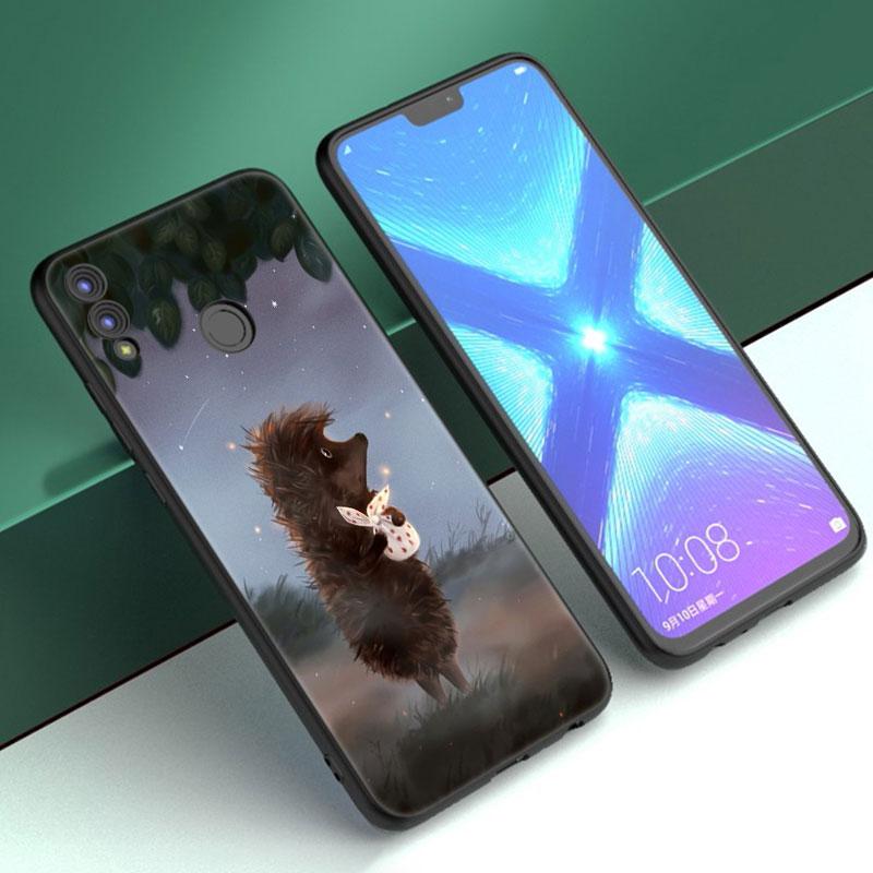 Чехол «Ежик в тумане» для Huawei Honor 10X Lite 7A 7S 8A 8S 8C 8X 9A 9C 10i 20i 30i 20S 20E 9X Pro 10 8 Lite черный мягкий чехол