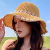 New Flower Woven Straw Hat Women's Summer Beach Seaside Vacation Fisherman Sunscreen Sun Hat