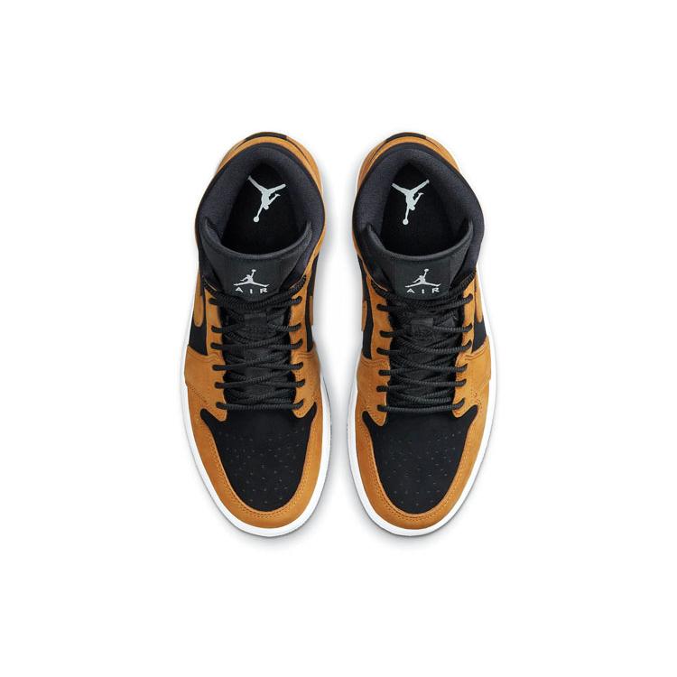 Womens Air Jordan 1 Mid SE 'Desert Ochre' (women's sizes) Desert Ochre / Desert Ochre / Black Vintage Basketball Shoes DB5453 700