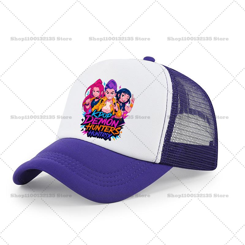 KPoP Demon Hunter Summer Baseball Cap Cartoon Anime Print Hat Boy Girl Breathable Kid Hat HipHop NetCap Kawaii Kids Toy Gift