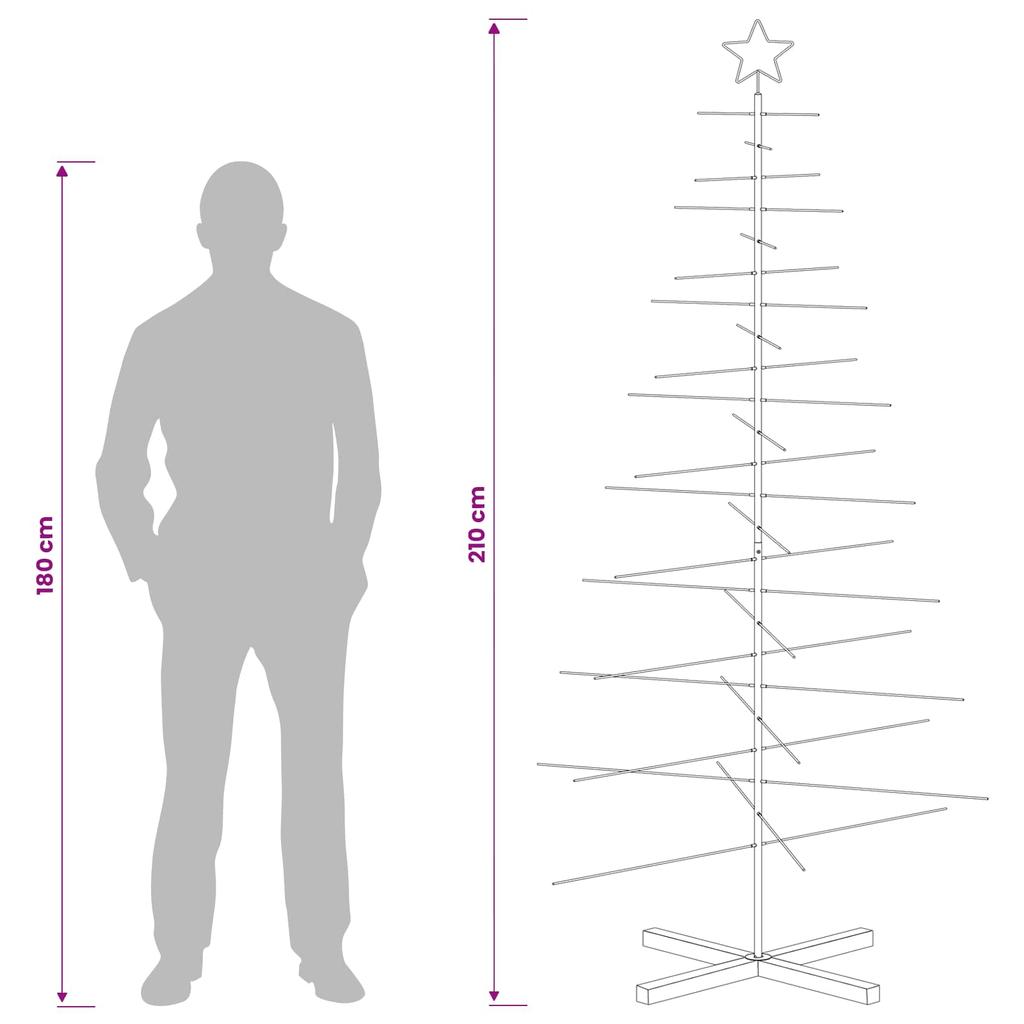 Metal Christmas Tree with Stand KUOPIO 210 cm Steel Gold