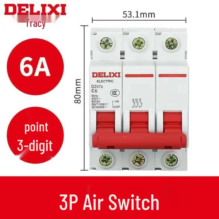 Воздушный автоматический выключатель Delixi: Варианты 1P, 2P, 3P, 4P для бытовых и трехфазных систем (25А, 32А, 40А, 63А)