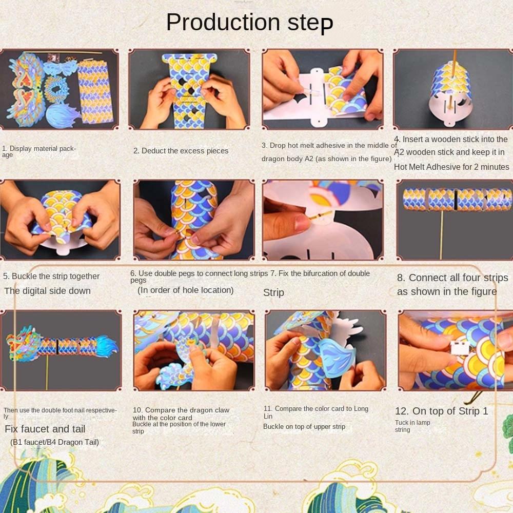 Ручной детский фонарь Лун из ПВХ, ручной работы, фонарь-дракон, аксессуары для ханьфу