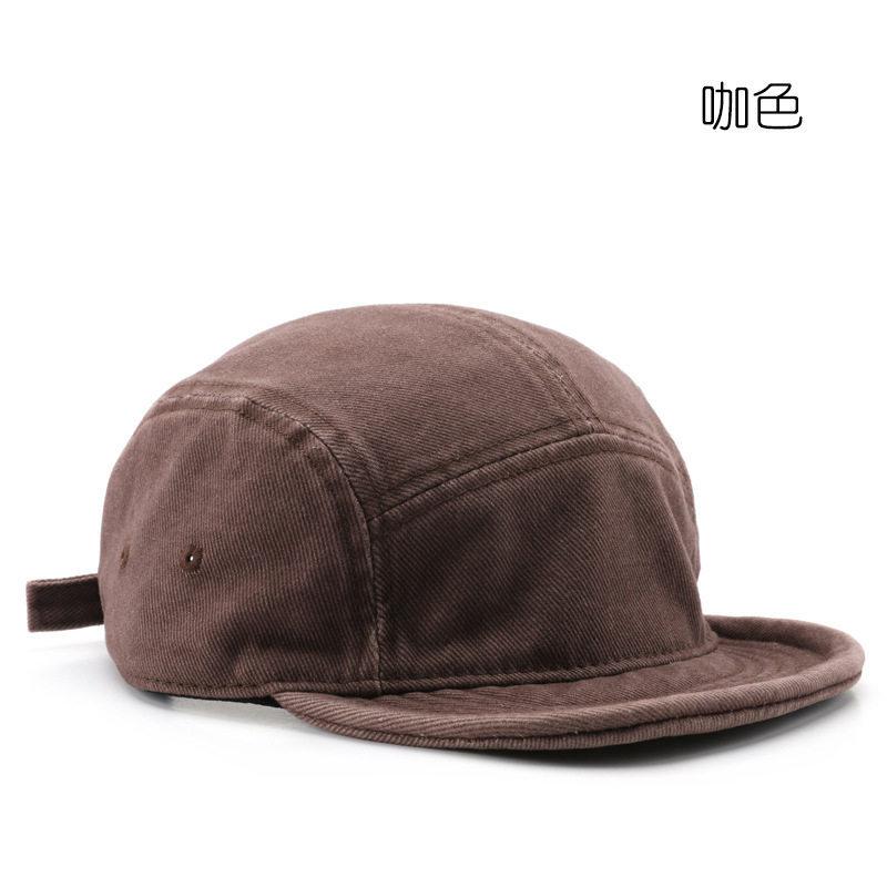 Washable soft-brimmed hip-hop cap, high-quality cotton cap, men's soft-top short-brimmed baseball cap, flat-brimmed cap
