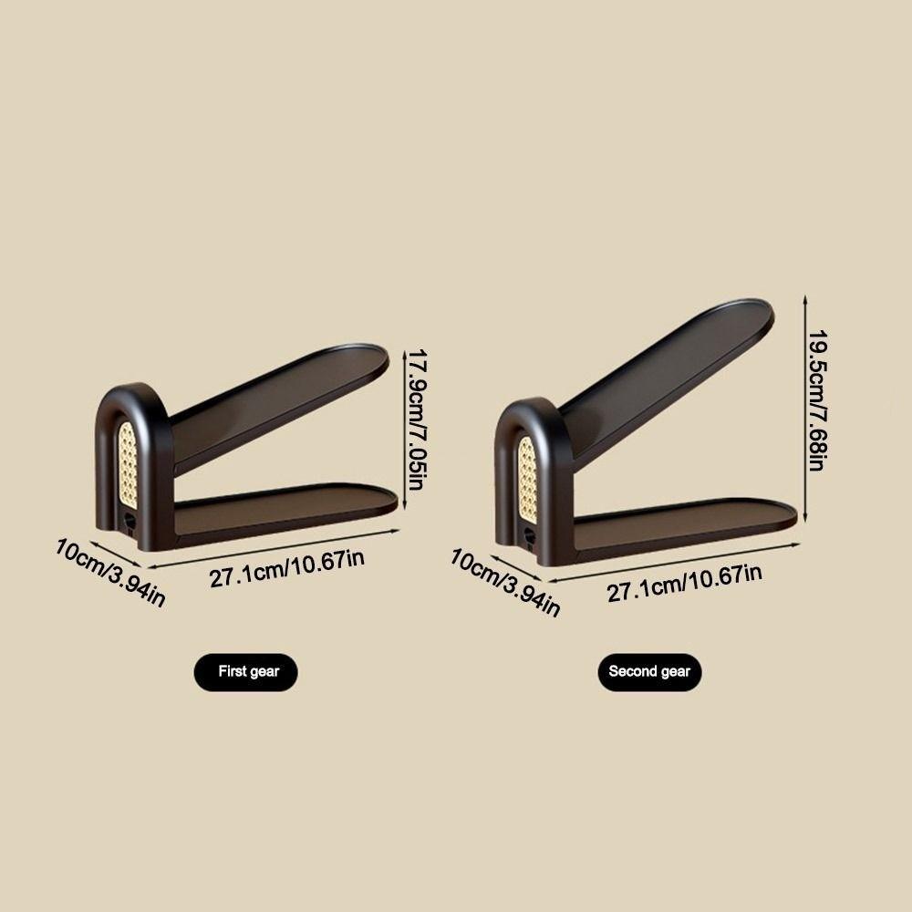 Rattan Weaving Shoes Rack Adjustable Shoes Organizer Portable Shoe Holder