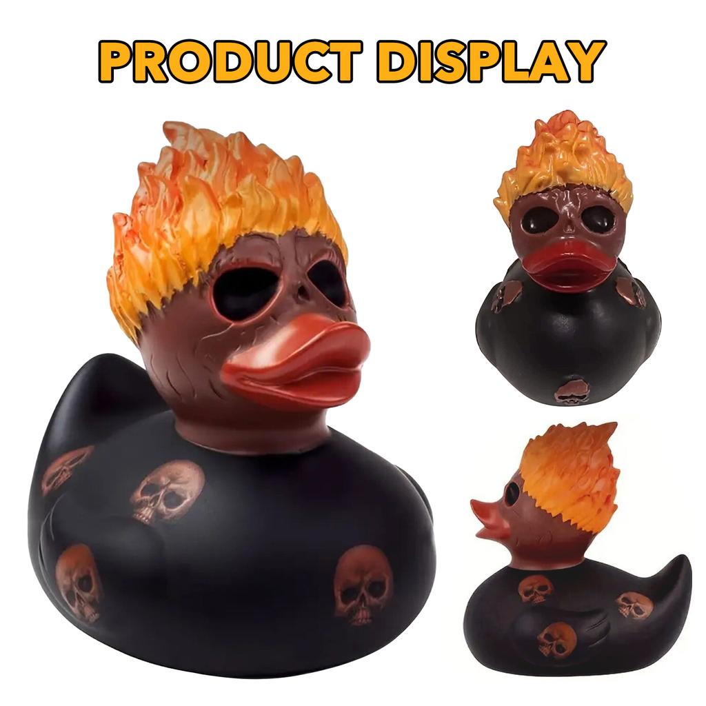 Halloween Resin Fiery Rubber Duck Cute Bathtub Duck Creative Home Ornament Bathroom Decor Unique Gift for Party Holiday