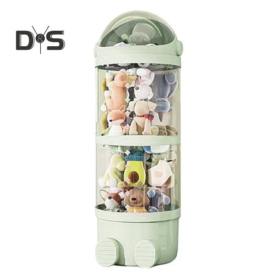 Transparent Vertical Toy Organizer Doll Storage Bucket Large Capacity Dustproof Easy To Install Vertical Stuffed Animal Storage Tube