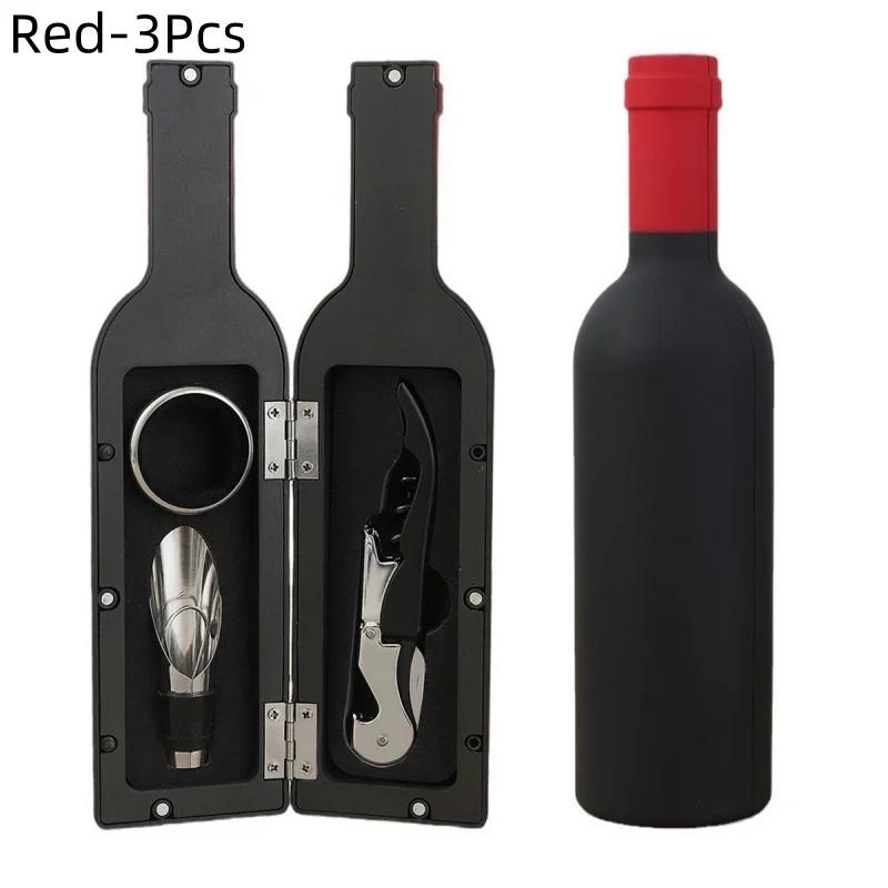 Набор из 3/5 шт. открывалок для бутылок из нержавеющей стали, многоцелевой штопор, пробка для бутылок, резак для фольги, кухонные принадлежности в форме бутылки