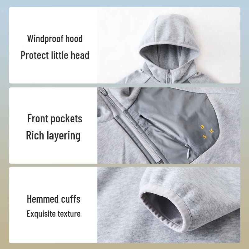 ASK JUNIOR Kids' Colorblock Hooded Pullover Sweatshirt