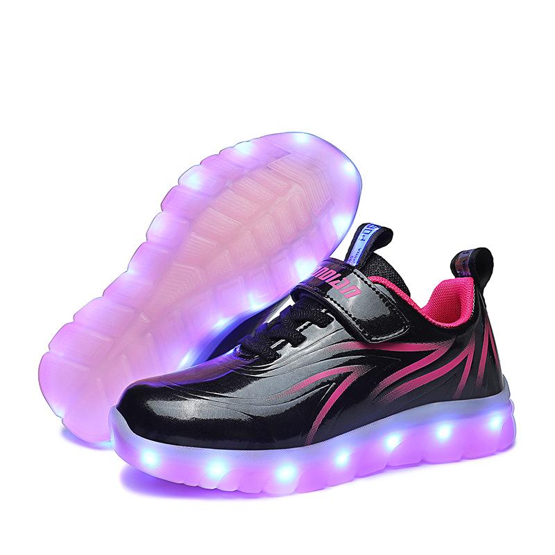 Best-Selling Children's LED Light-Up Shoes – USB Rechargeable Spider Design Sports Sneakers for Boys and Girls
