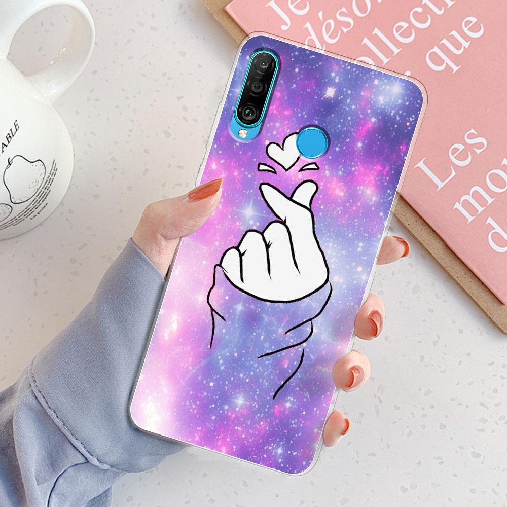 For Huawei P30 Lite Case P30 Lite Back Cover Girls New Fashion Clear Phone Case Fundas Soft Silicone Case For Huawei P30 Lite