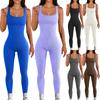 Sexy Jumpsuits Autumn Knitted One Piece Overalls Solid Color Square Neck Sleeveless Lift Up Hip Slim Women Jumpsuit