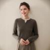 Women's Fashion Cashmere Knit Henley Neck Two-Piece Pullover - Versatile Autumn/Winter Solid Color Base Layer