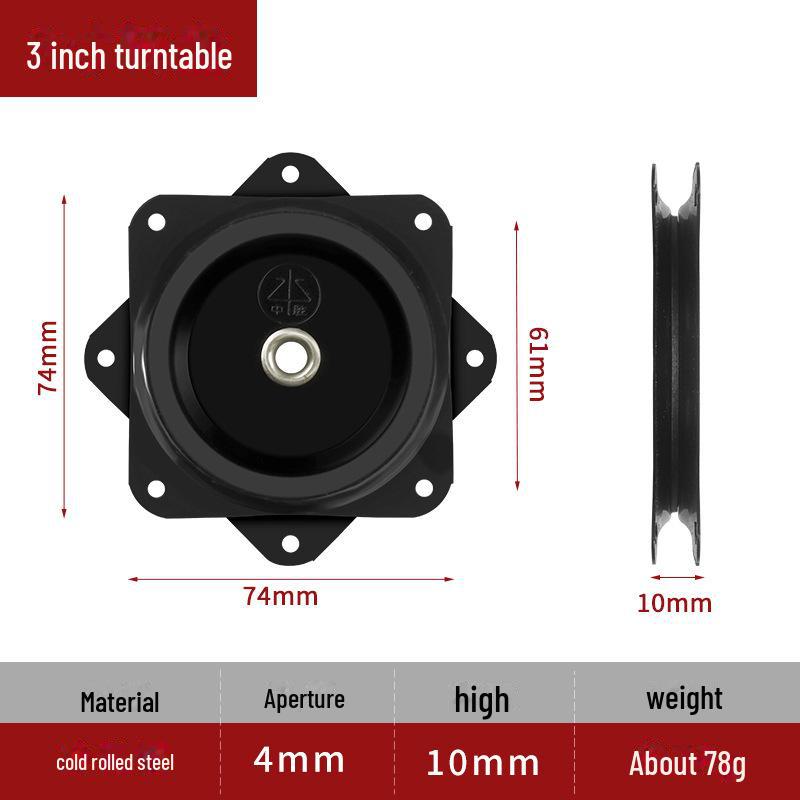 Universal Swivel Chair Base: Semi-Ball Bearing Turntable for Furniture, Bar Stools, Sofas, and TV Stands