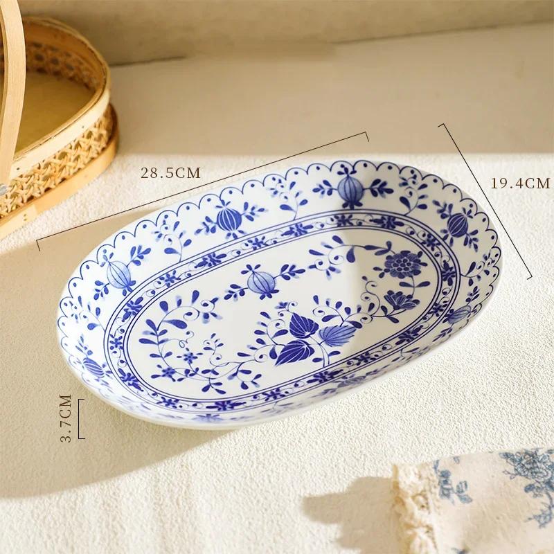Керамические тарелки в стиле ретро в китайском стиле, элитный ресторан, десерт, салатник, домашняя вкусная посуда, миски для рамэна, изысканная столовая посуда