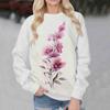 New 2024 Women Hooded Less Pullover Sweatshirt Sports Casual Loose Top Flower Printing Autumn Winter Hoodies Female Streetwear