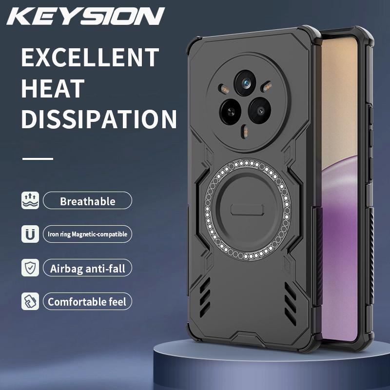 KEYSION Полый чехол для отвода тепла для Realme 14 Pro+ 5G Магнитное охлаждение Ударопрочный чехол для телефона для OPPO Realme 14T 5G 14 5G