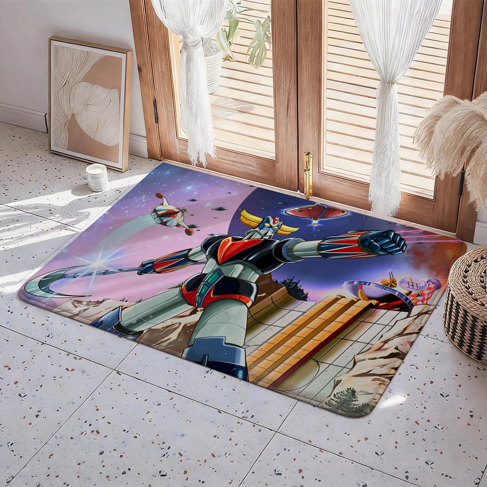 Anime U UFO Robot Goldrake Floor Mat Eco Flannel Doormat Non Slip Odorless Indoor Floor Rug Soft Short Plush Home Mat